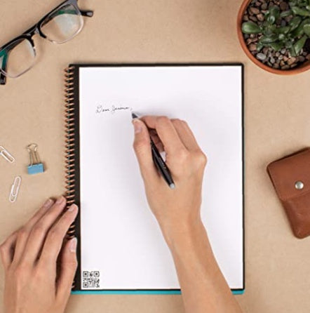 Carnet électronique intelligent noir 6x8 pouces, écriture effaçable à l'eau avec sauvegarde dans le cloud