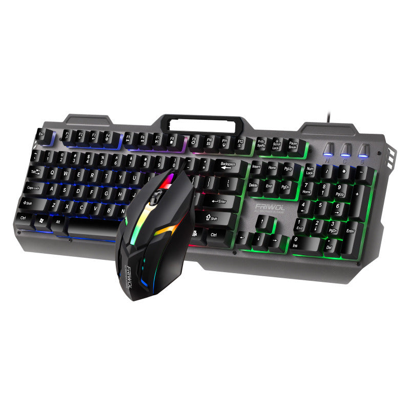 Friends Wolf Wired USB Gaming Keyboard and Mouse Set with Backlight and Multimedia Keys