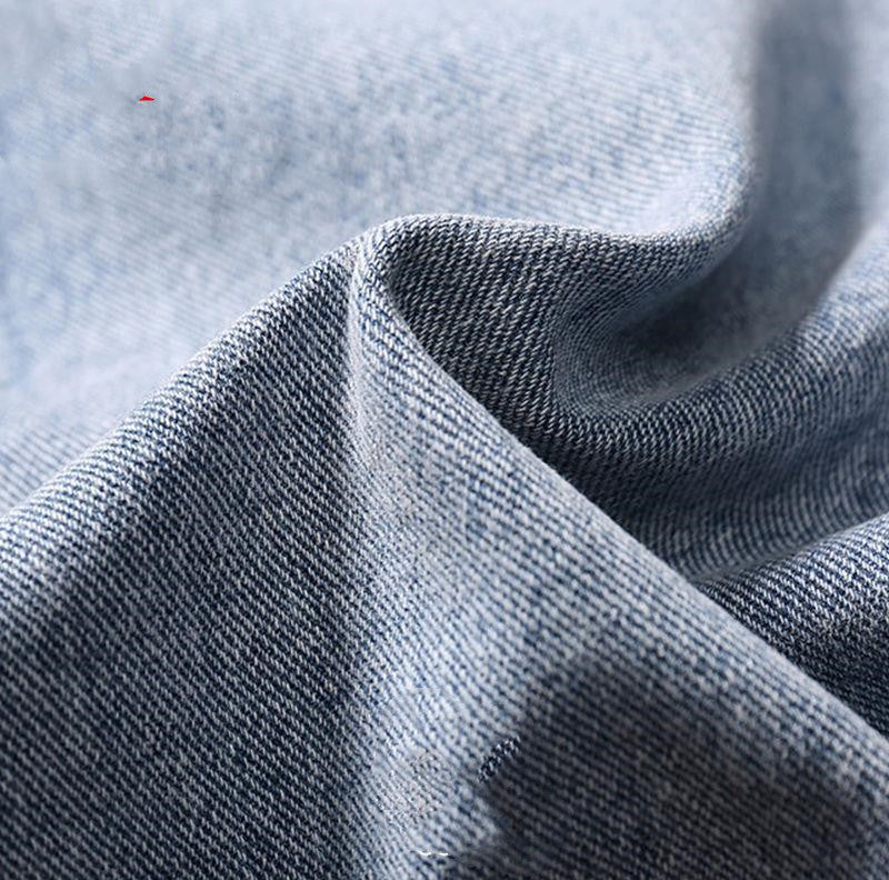 Jupe trapèze en jean bleu clair taille haute fendue pour le printemps et l'automne