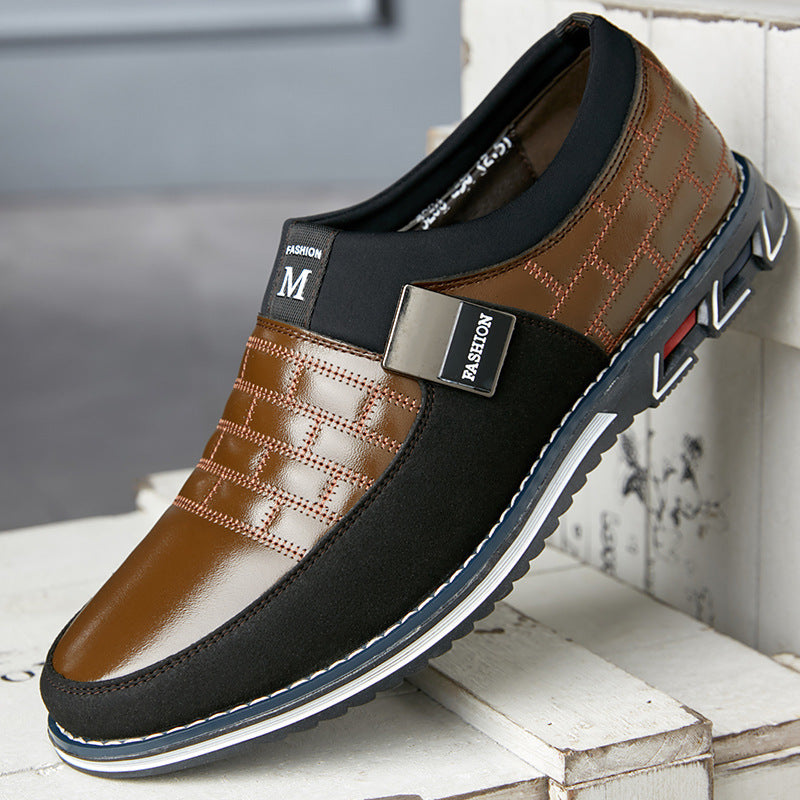 Large Casual Leather Shoes for Men – Sizes 38-48, Blue Black Brown