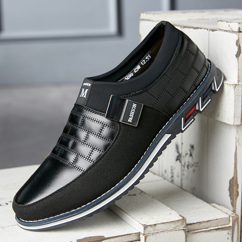 Large Casual Leather Shoes for Men – Sizes 38-48, Blue Black Brown