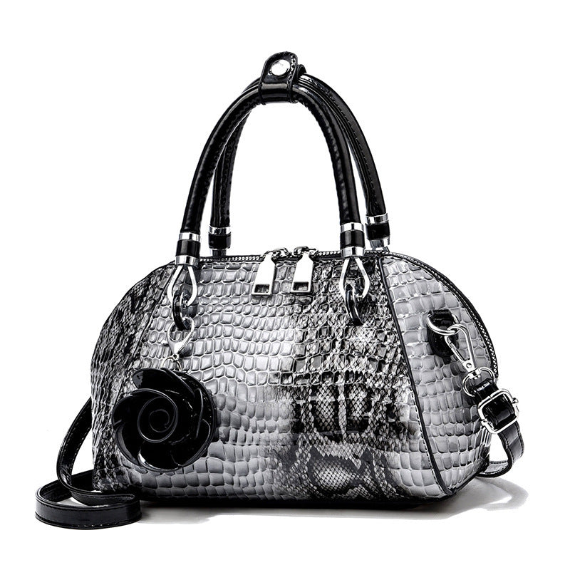 Crocodile pattern shell bag women