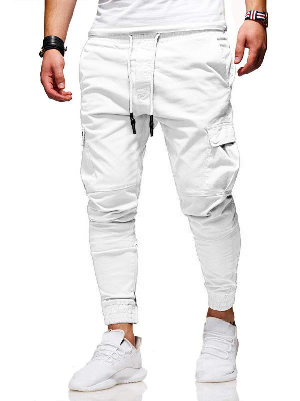 Pantalon de survêtement jogger en coton pour homme avec ceinture, coupe ample, pour le fitness