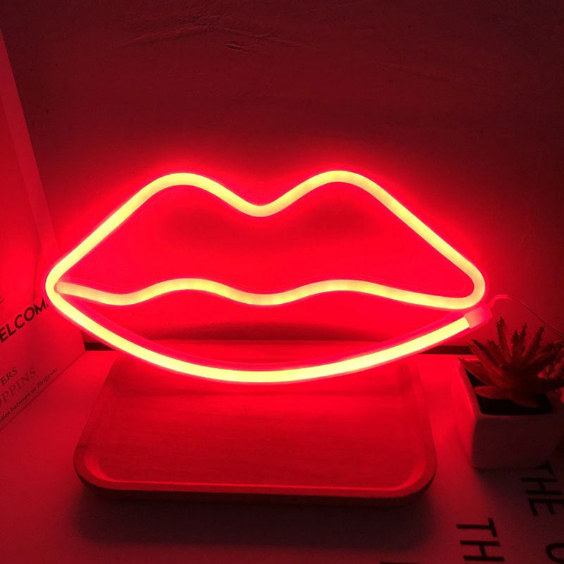 LED Moon Neon Light for Bedroom Decoration USB & Battery Powered Dual-Purpose