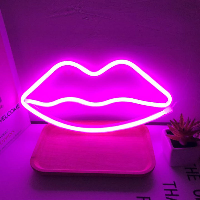 LED Moon Neon Light for Bedroom Decoration USB & Battery Powered Dual-Purpose