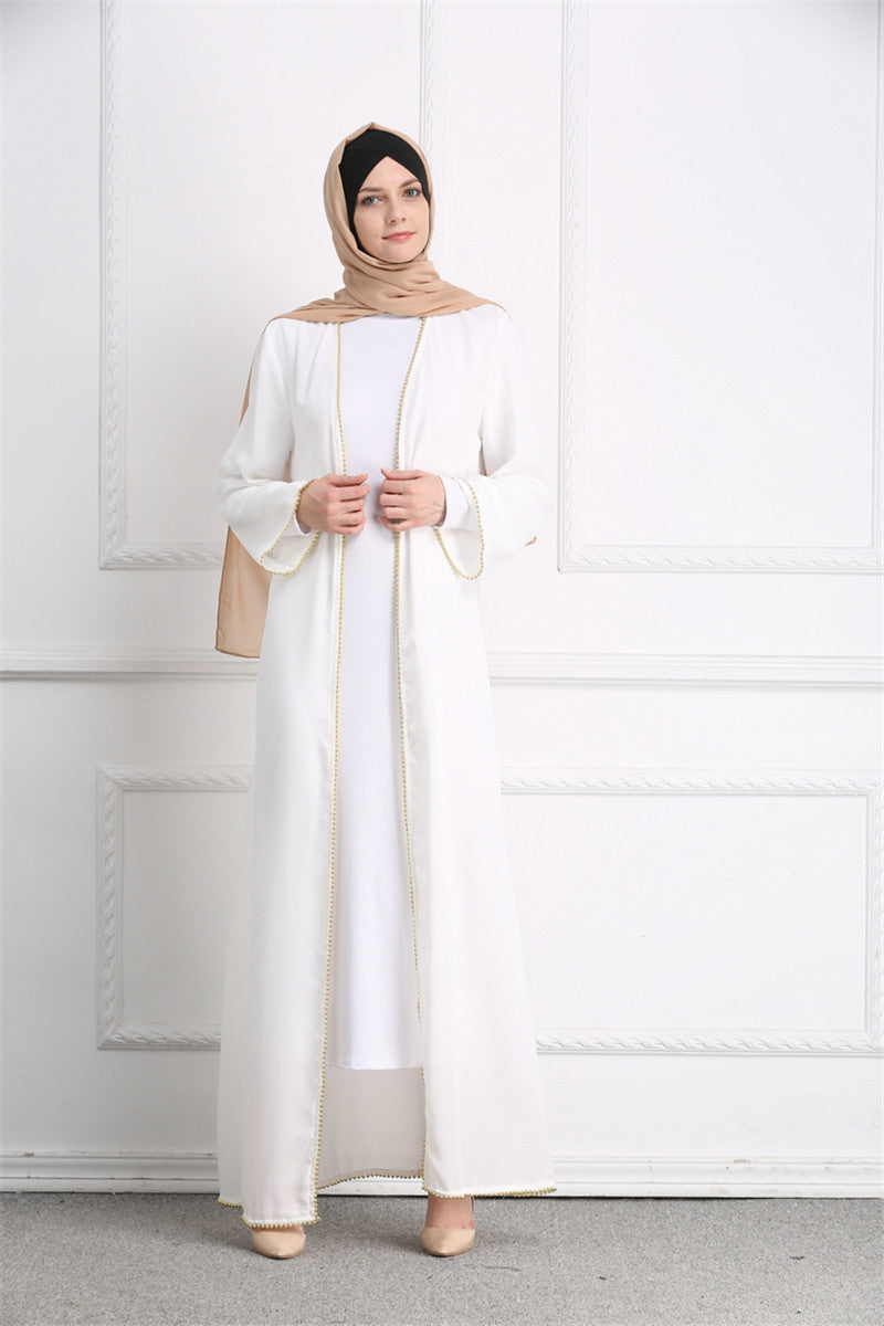 كارديجان فضفاض مطرز بالخرز للنساء المسلمات من الشرق الأوسط بمقاس كبير