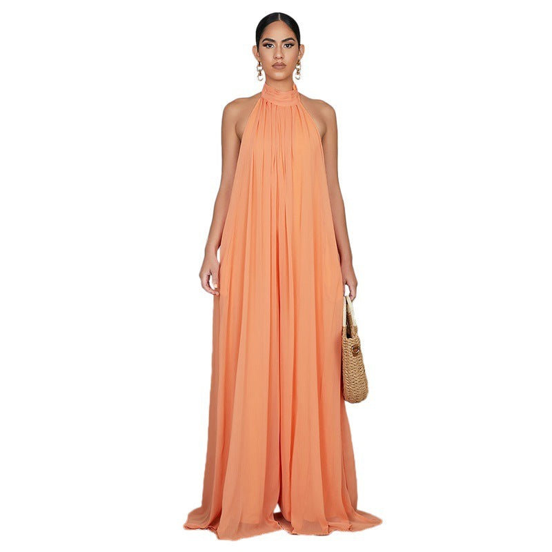Casual Chiffon Loose Backless Women’s Jumpsuit