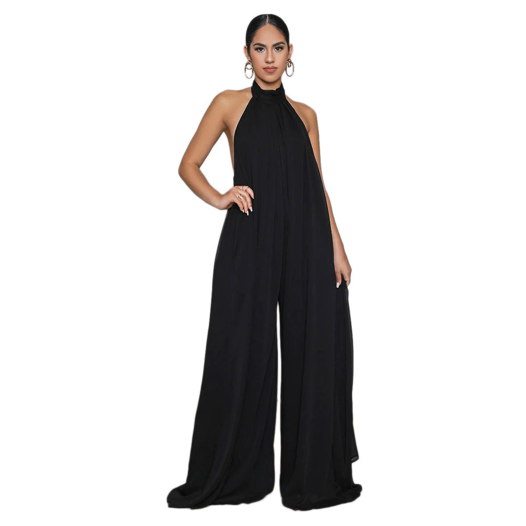 Casual Chiffon Loose Backless Women’s Jumpsuit