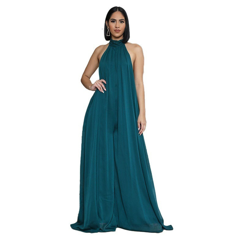 Casual Chiffon Loose Backless Women’s Jumpsuit
