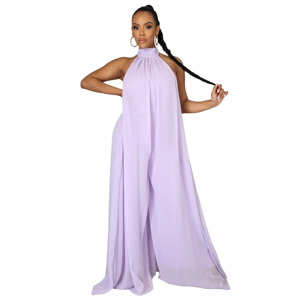 Casual Chiffon Loose Backless Women’s Jumpsuit