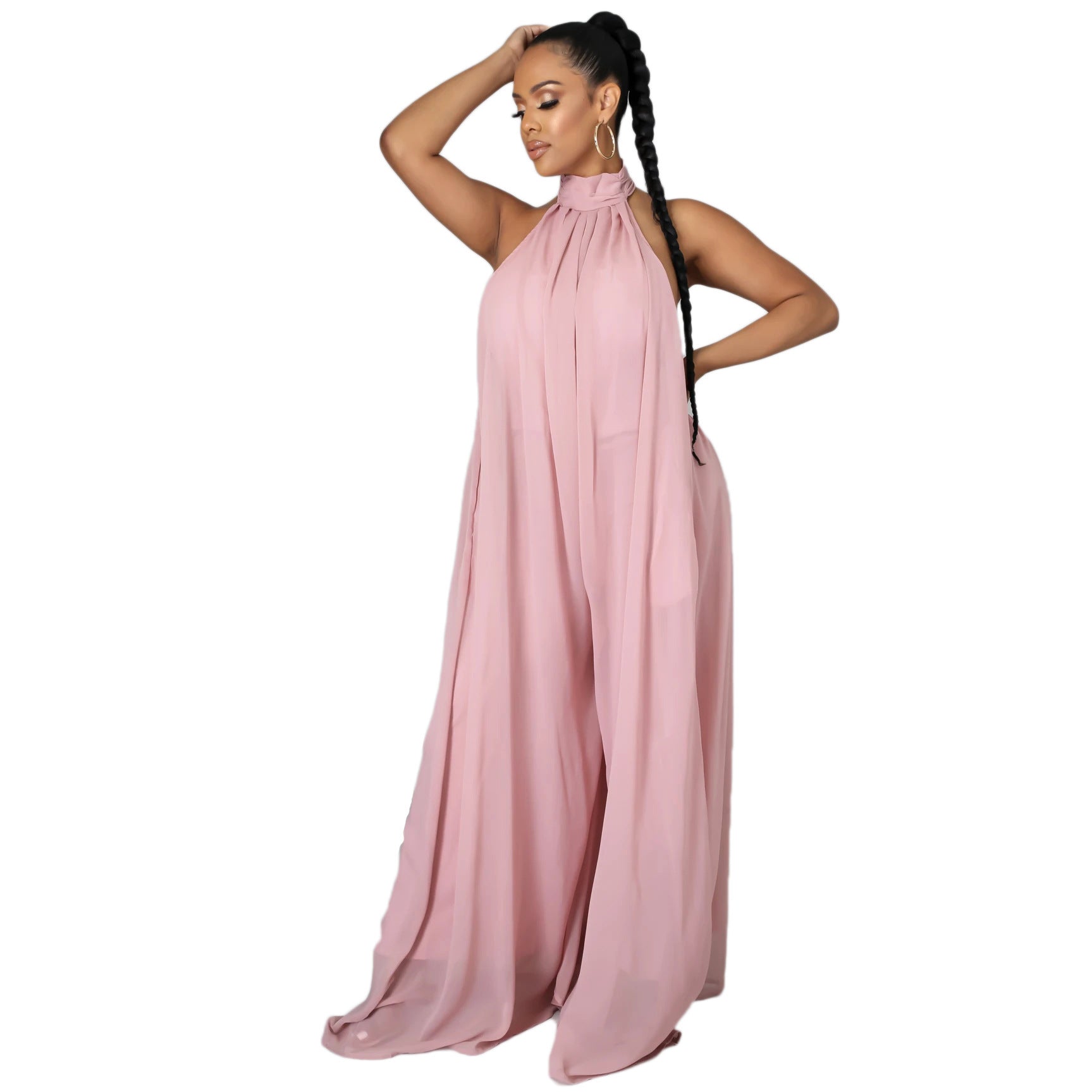 Casual Chiffon Loose Backless Women’s Jumpsuit