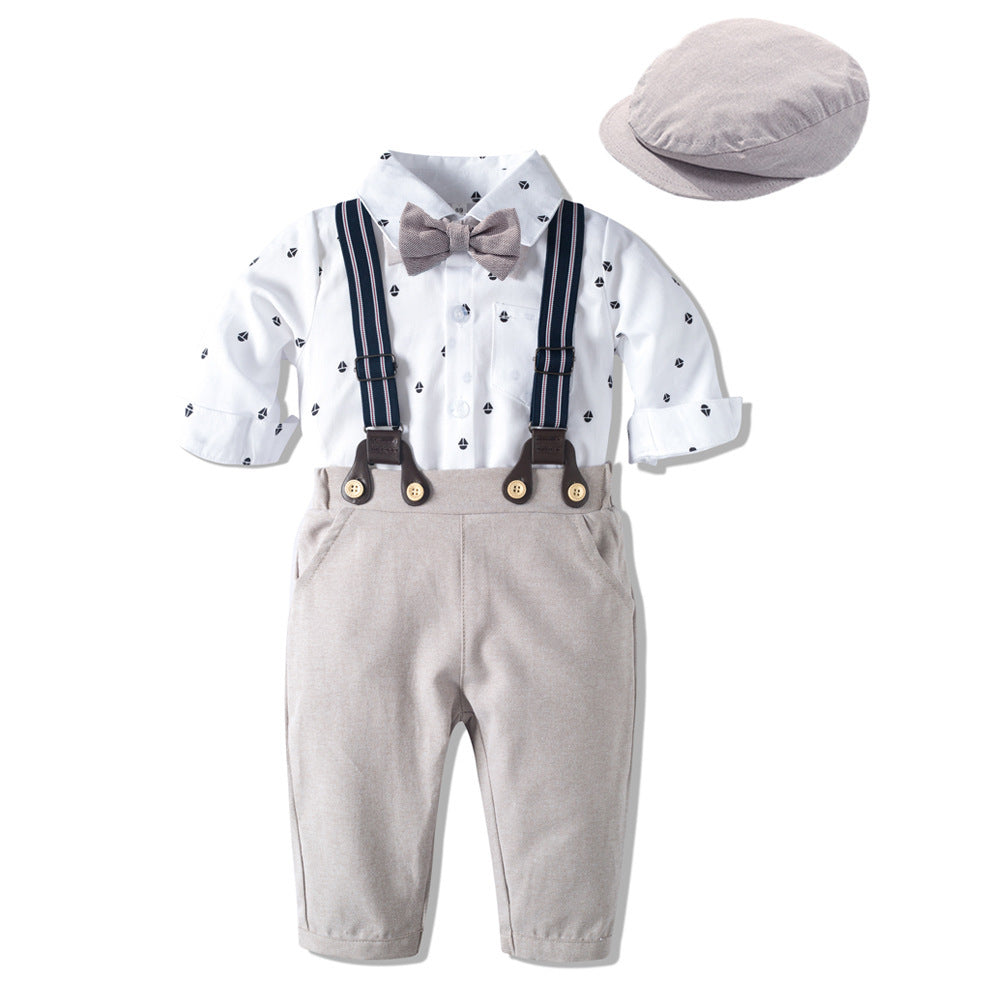 Ensemble Bébé Garçon Gentleman Manches Longues Kaki Automne