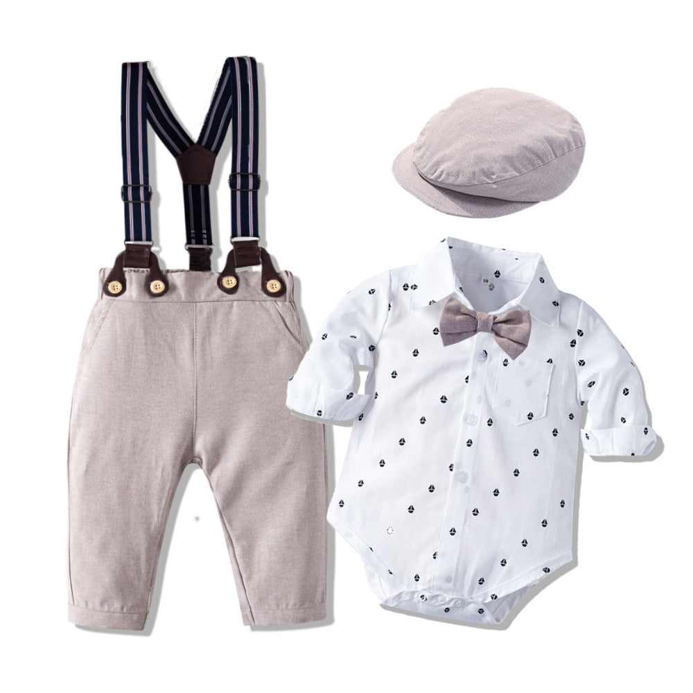Ensemble Bébé Garçon Gentleman Manches Longues Kaki Automne