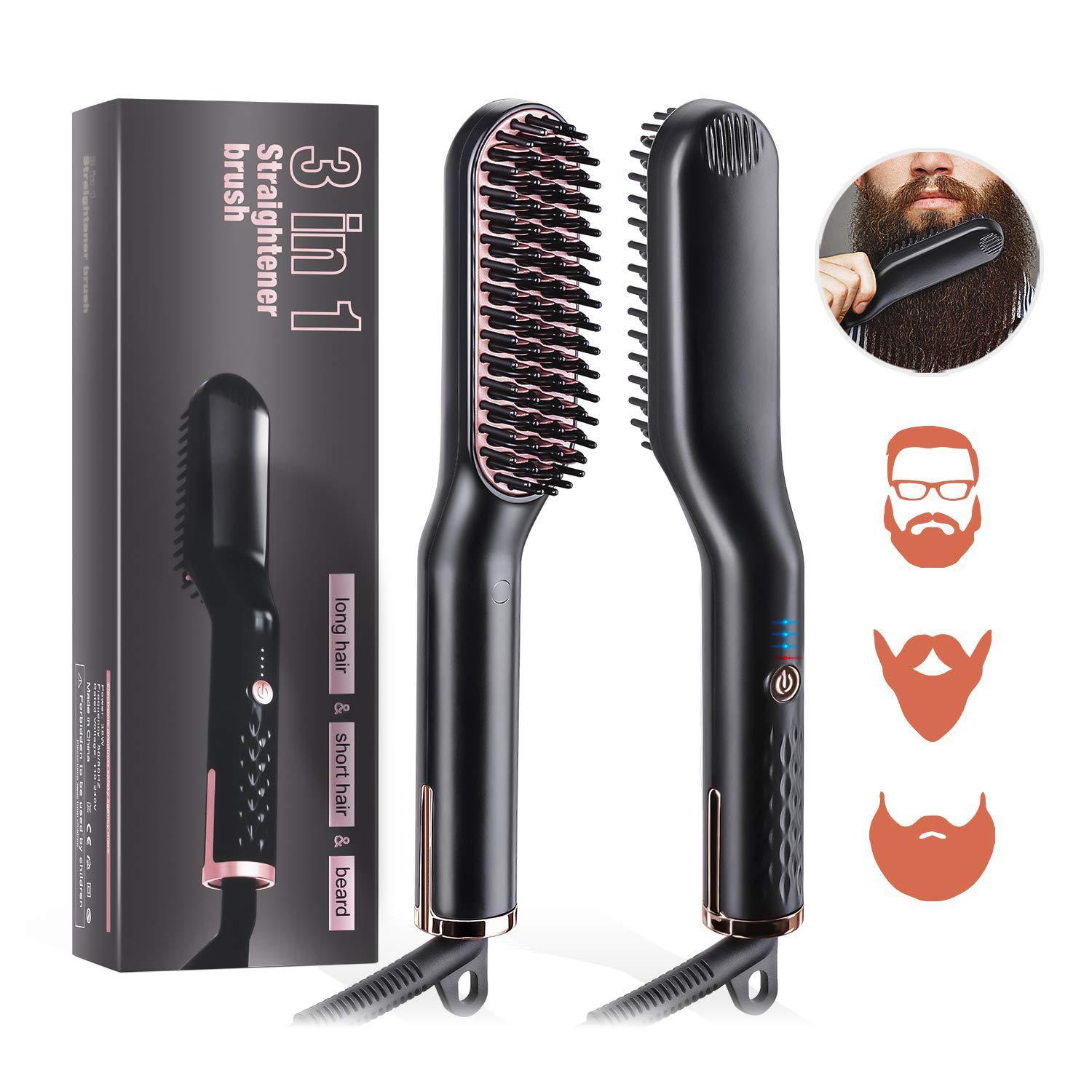 Dual-Use Hair Straightener & Styling Comb with Tourmaline Ceramic