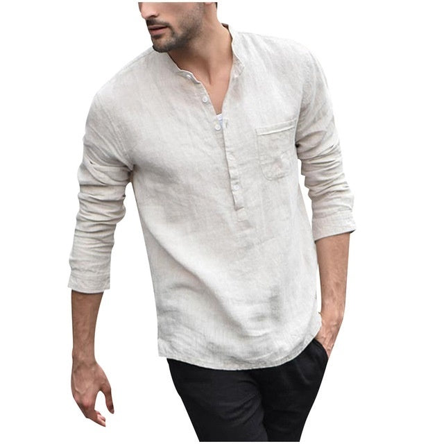 Plaid Collar Turn-Down Men’s Short Sleeve Shirt