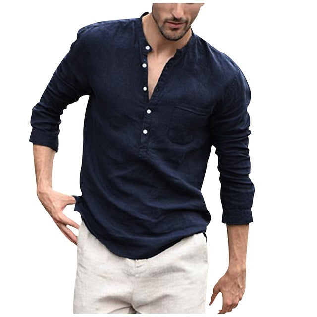 Plaid Collar Turn-Down Men’s Short Sleeve Shirt