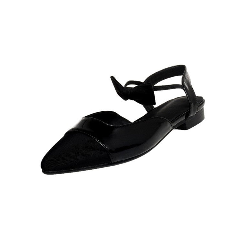 Colorblock Pointed-Toe Chunky Mid-High Heels