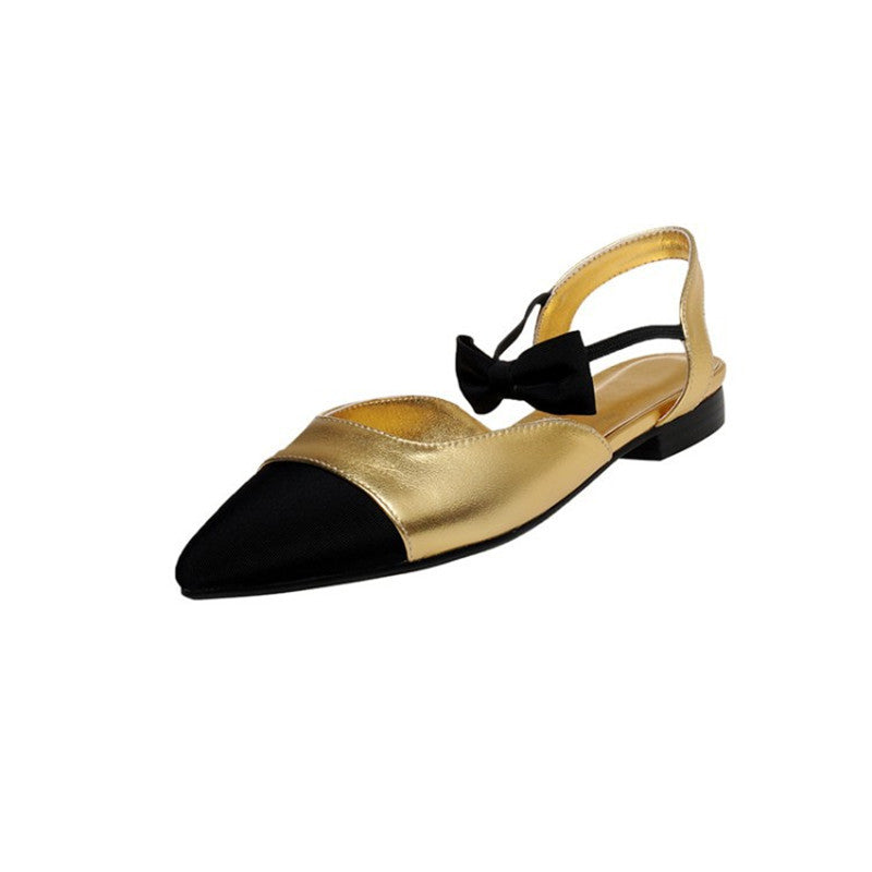 Colorblock Pointed-Toe Chunky Mid-High Heels