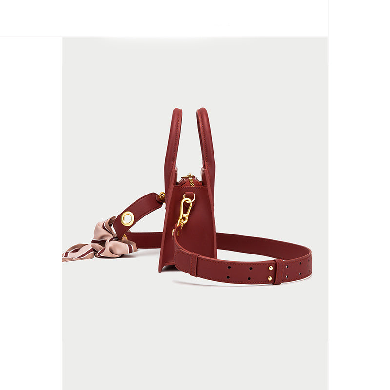 Sac à bandoulière pour femme en similicuir rouge moyen