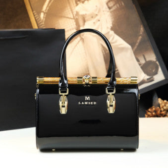 Leather Large-Capacity Pillow-Shape Handbag for Middle-Aged Mothers