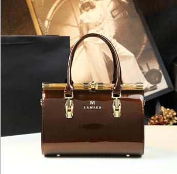 Leather Large-Capacity Pillow-Shape Handbag for Middle-Aged Mothers