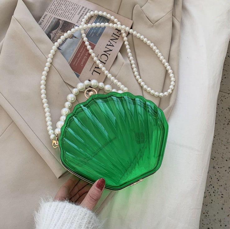 New Trendy Shell Bag Box Bag Western Style Pearl Female