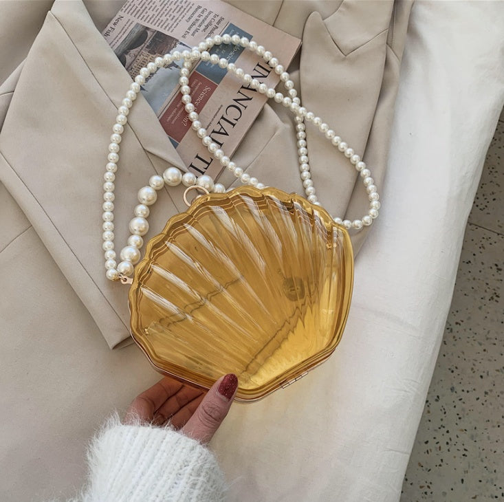 New Trendy Shell Bag Box Bag Western Style Pearl Female