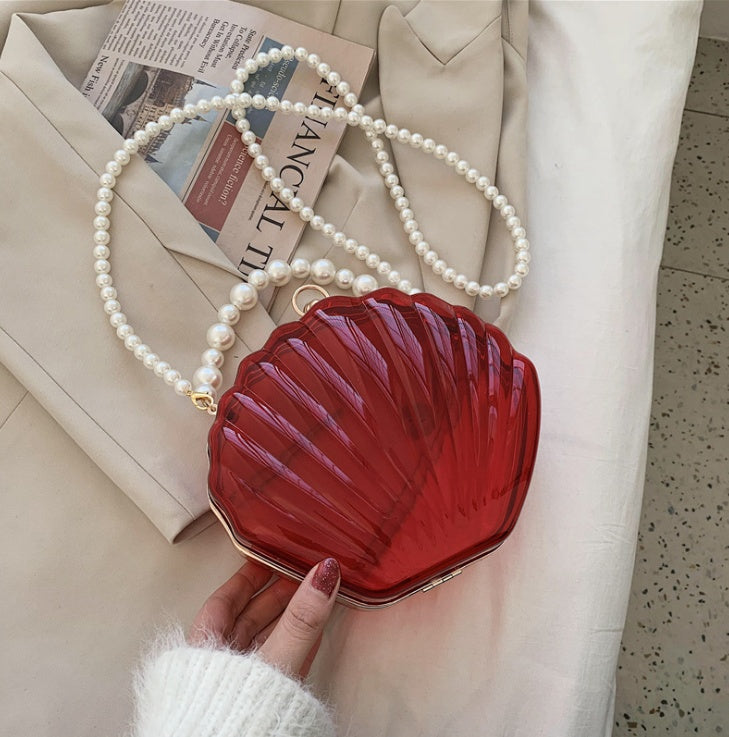 New Trendy Shell Bag Box Bag Western Style Pearl Female