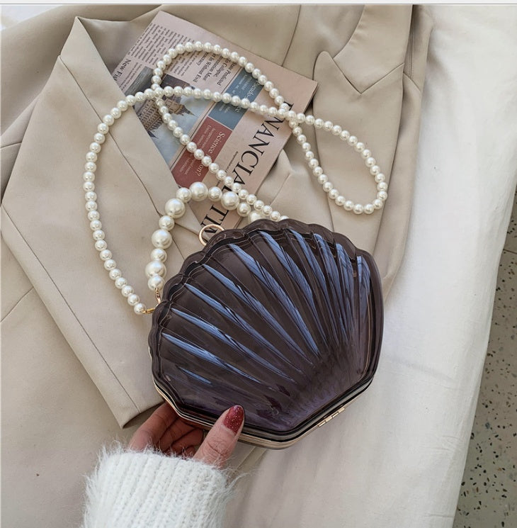 New Trendy Shell Bag Box Bag Western Style Pearl Female