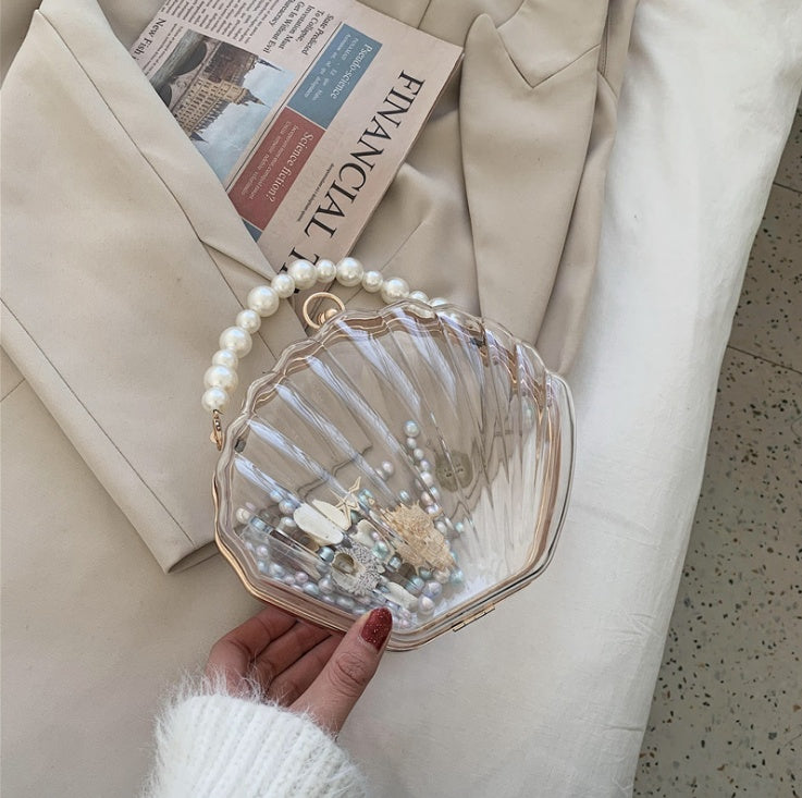 New Trendy Shell Bag Box Bag Western Style Pearl Female