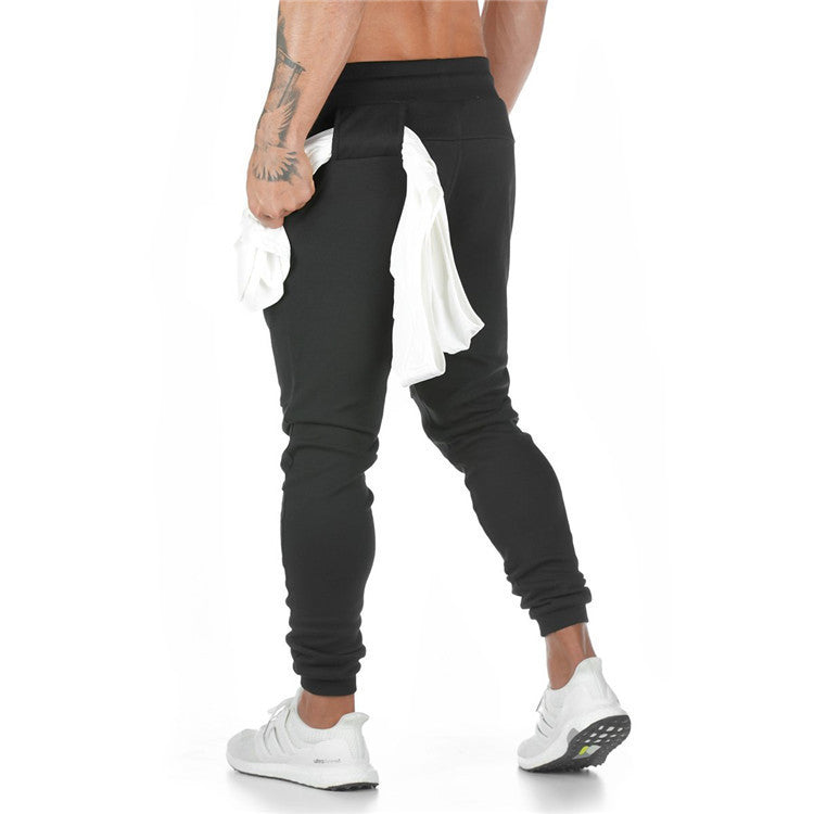 Men's Sports Fitness Trousers with Hanging Towel Pocket