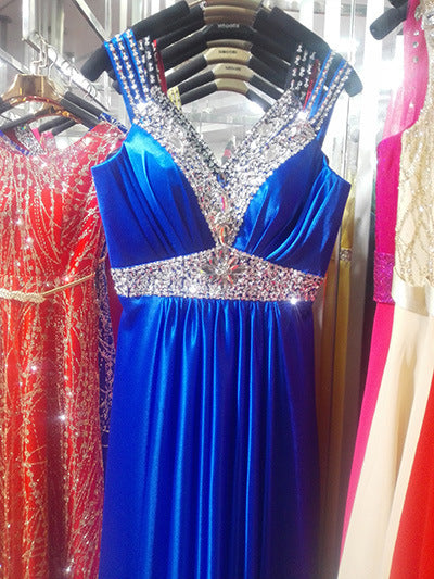 Women Sleeveless A-Line Elegant Long Evening Wedding Party Dress