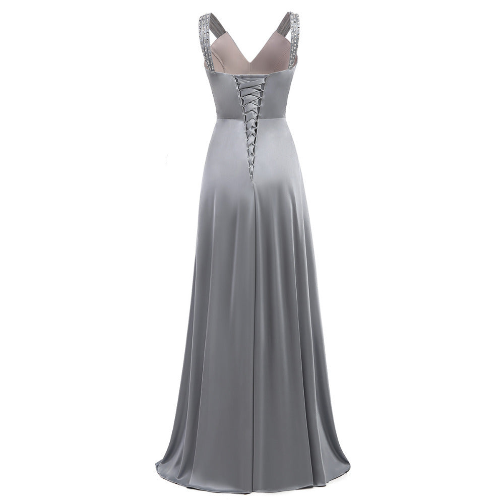 Women Sleeveless A-Line Elegant Long Evening Wedding Party Dress