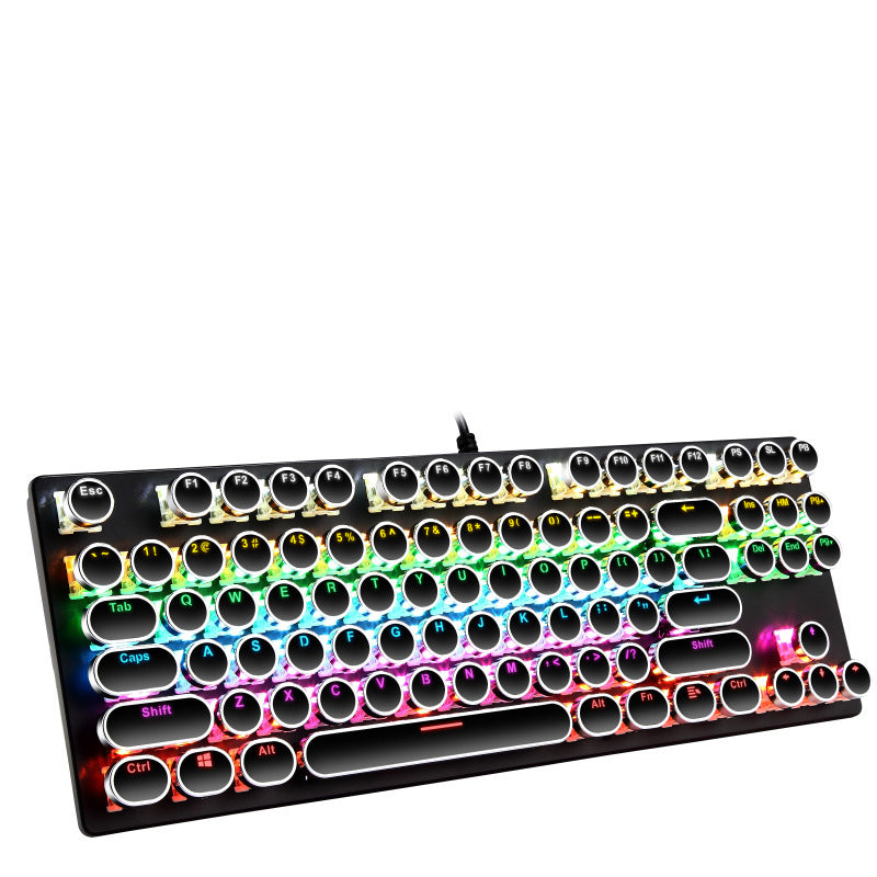 Wired 87-Key Mechanical Blue Axis Electroplating Luminous Gaming Keyboard