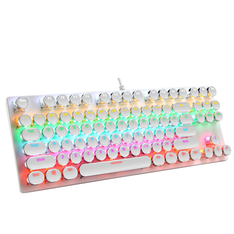 Wired 87-Key Mechanical Blue Axis Electroplating Luminous Gaming Keyboard