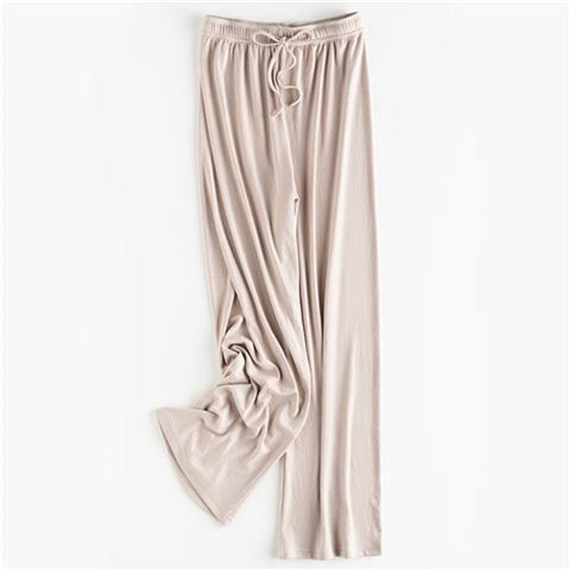 High-Waisted Thin Knit Wide-Leg Pants