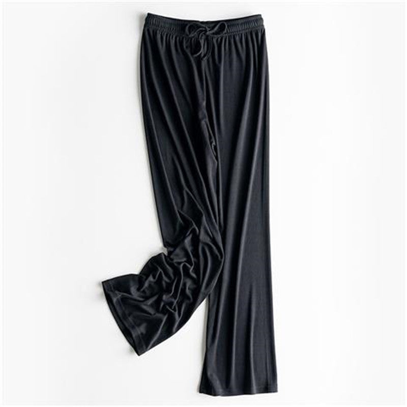 High-Waisted Thin Knit Wide-Leg Pants