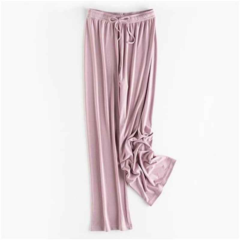 High-Waisted Thin Knit Wide-Leg Pants