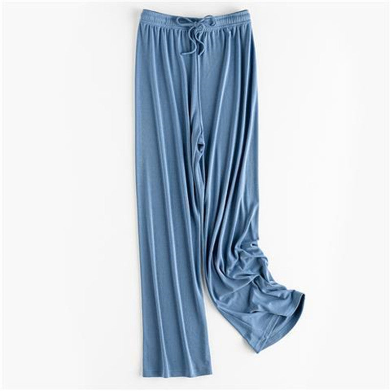 High-Waisted Thin Knit Wide-Leg Pants
