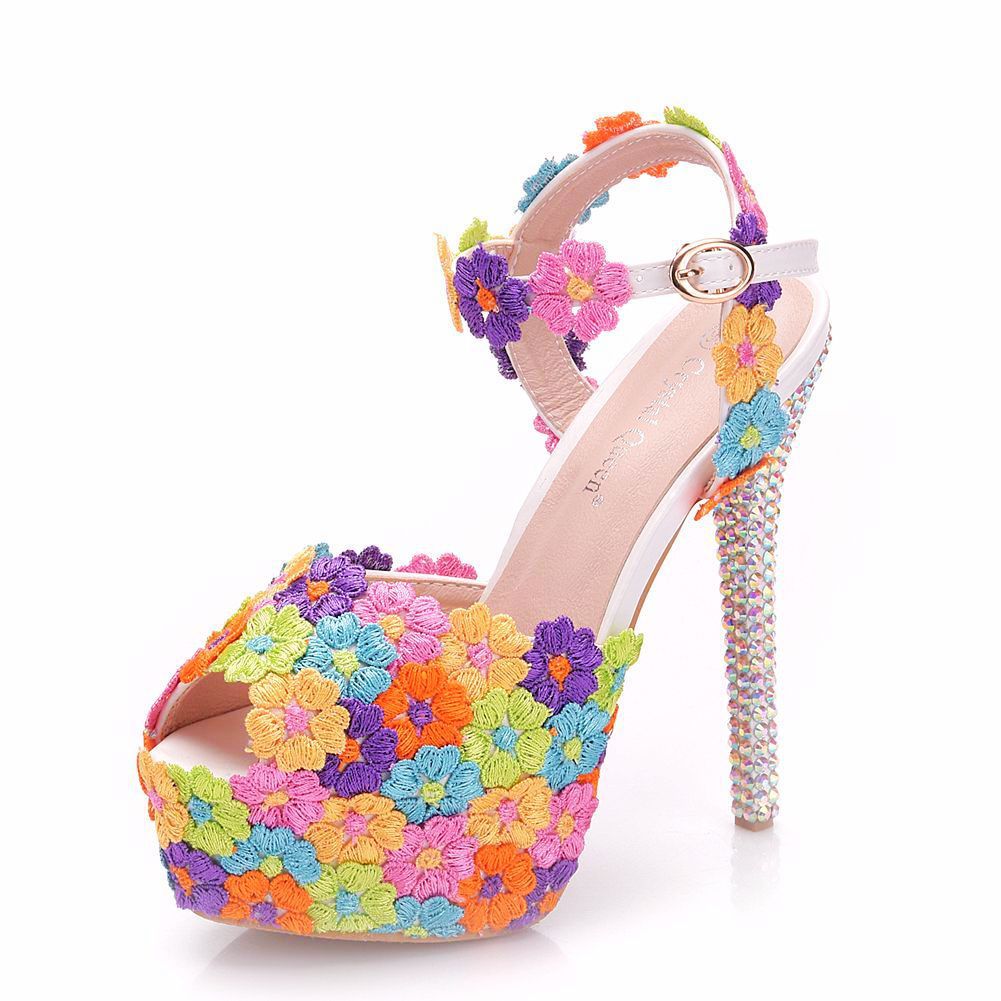 Colorful Diamond Crystal Sandals