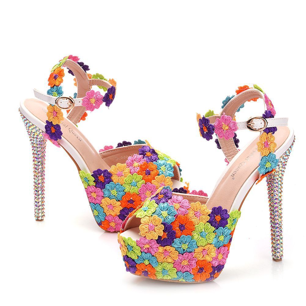 Colorful Diamond Crystal Sandals