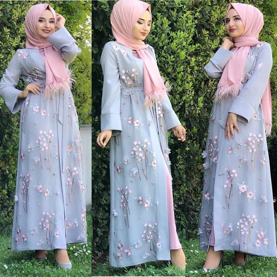 Muslim Women's Middle Eastern Arab Long Swing Dress Polyester