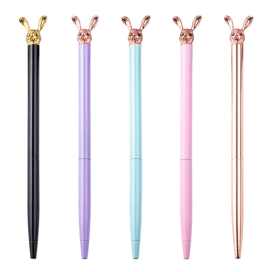 Cute Rabbit Metal Pen Metal Ballpoint Pen Custom Rotating Metal Pen Ballpoint Pen