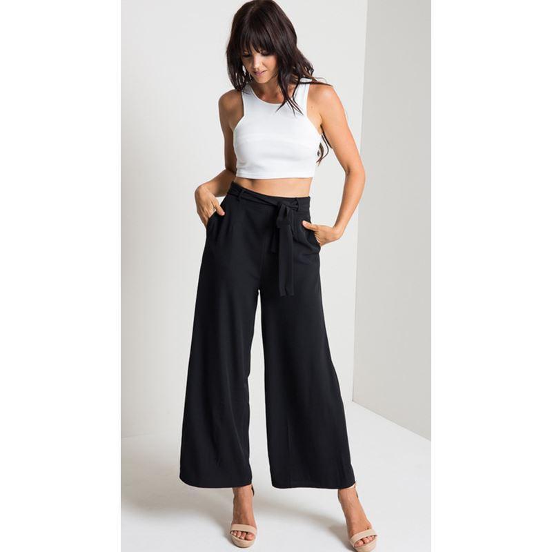 بنطال كولوت نسائي واسع الساق أسود وبني فاتح S-XL