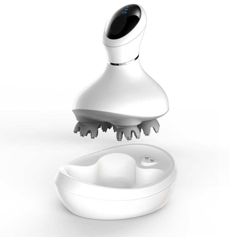 Rechargeable Waterproof Electric Scalp Head Massager White 130x110x150mm