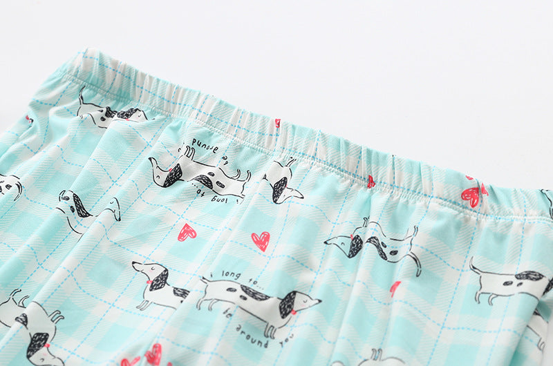 Dachshund Printed Short Sleeve Pajamas for Women