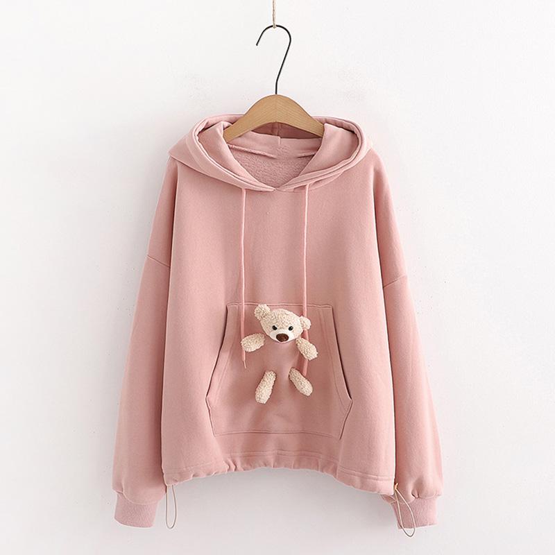 Baby Bear Plush Round Neck Warm Sweater Jacket with Hood