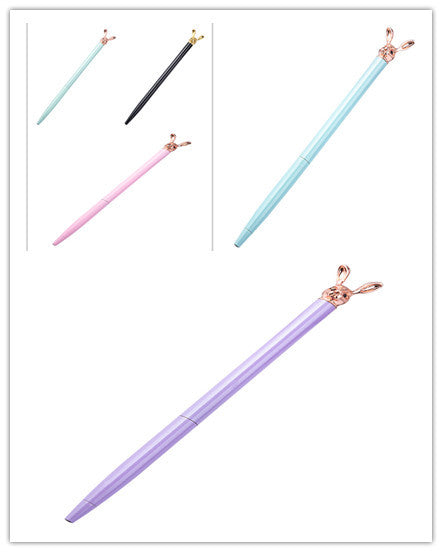 Cute Rabbit Metal Pen Metal Ballpoint Pen Custom Rotating Metal Pen Ballpoint Pen