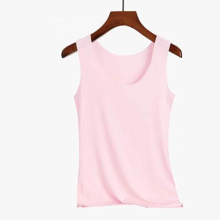 Soft Viscose Fiber Slim Sleeveless Casual Summer T-Shirt Top