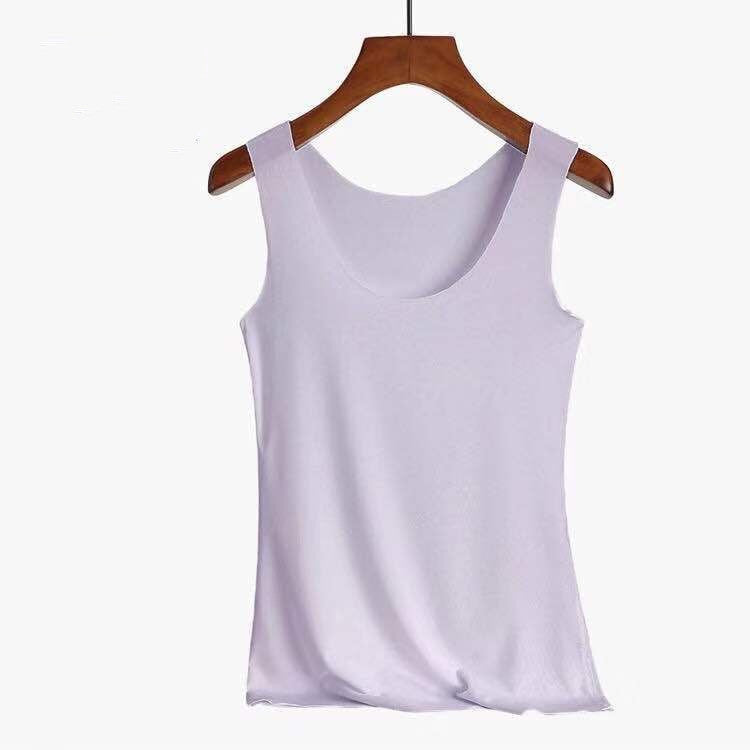 Soft Viscose Fiber Slim Sleeveless Casual Summer T-Shirt Top